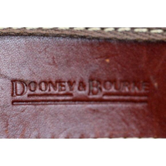 DOONEY & BOURKE DB CANVAS BROWN GENUINE LEATHER TRIM SHOULDER BAG TOTE HANDBAG - Picture 12 of 16